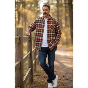 Old Ranch Button Down Flannel Mens Shirt Size Large‎